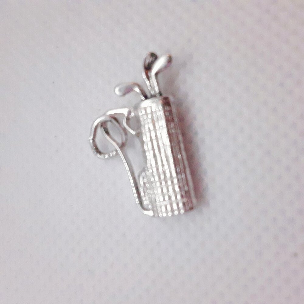 CLOSET SALE!!  NEW Sterling silver golf bag charm  .7 grams - Picture 7 of 7